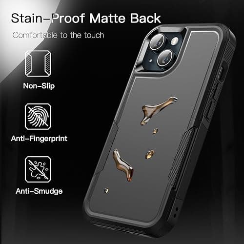 JETech Case for iPhone 15 Plus 6.7-Inch, Heavy Duty Dual-Layer Rugged Protection, Shockproof Protective Tough Phone Cover with Matte Back (Black) thumbnail 6