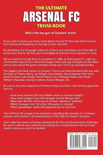 The Ultimate Arsenal FC Trivia Book: A Collection of Amazing Trivia Quizzes and Fun Facts for Die-Hard Gunners Fans! thumbnail 2