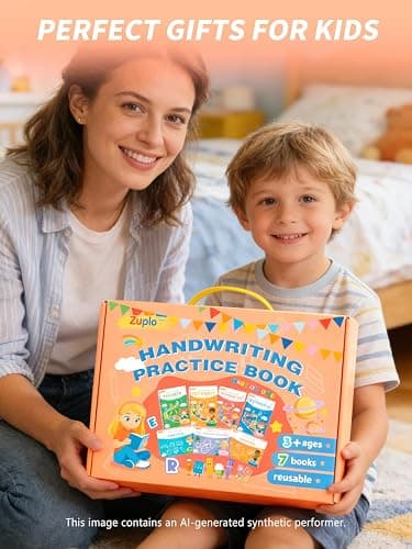 Zuplo Magic Grooved Writing Practice for Kids Ages 3-8, Reusable Workbooks | Handwriting for Preschool Learning, Letters Numbers Math & Drawing Tracing Books with Disappearing Ink Pens, Educational Gift thumbnail 6