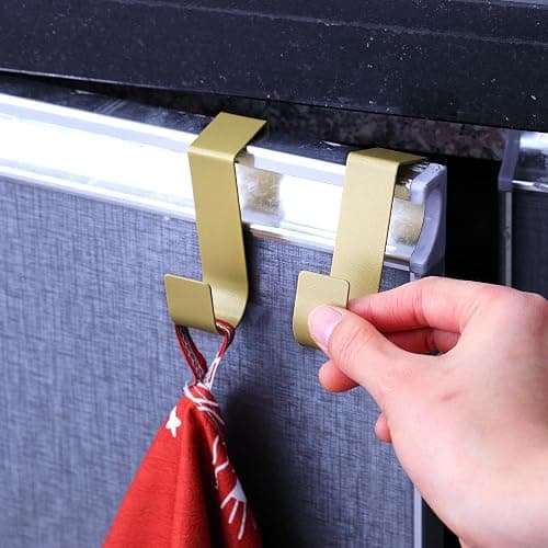 Hotop 12 Pcs Over The Cabinet Drawer Door Hooks 1.12 Inch Hooks for Hanger The Cabinet Sturdy Metal Z Shaped Hanger peg for Bathroom Clothes Towel(Gold) - Gold thumbnail 6