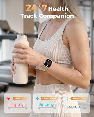 Smart Watches for Women Android/iPhone, Fitness Trackers with Answer/Call | Sleep Tracker/Step Counter/Heart Rate/SpO2 Monitor, Health Watch for 100+ Sports Modes, IP68 Waterproof, 2 Changeable Bands thumbnail 2