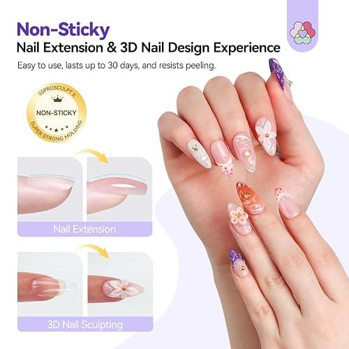 SAVILAND Pro Solid Builder Nail Gel for Nails with 30 g Rhinestone Glue Gel: 30 Days Long Lasting Clear 3D Nail Gel for Nail Extension Nail Art Salon - 2pcs thumbnail 4