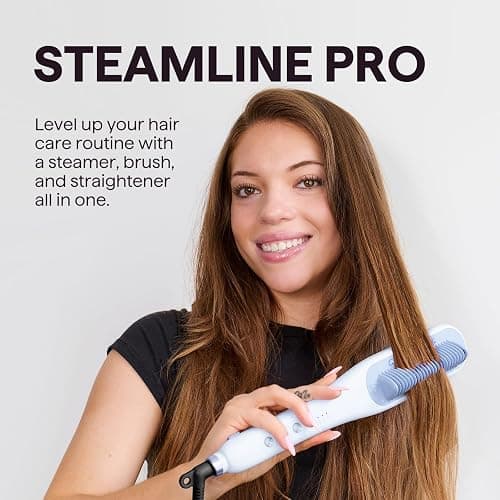 Wavytalk Pro Steam Hair Straightener Brush Steamline Pro Straightener Brush | 3-in-1 Straightening Brush for Coily Hair, Fast Salon Results with Less Damage, Anti-Frizz and Hair Nourishment thumbnail 3