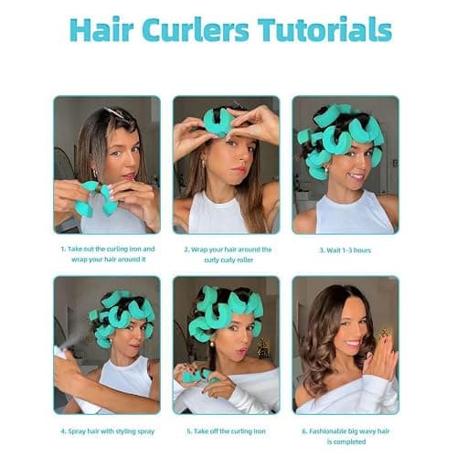 YUEHUINIAO 12Pcs Heatless Blowout Heatless Curlers Sponge C Shape Rollers Hair Curlers Reusable Hair Rollers for Blowout Look thumbnail 8
