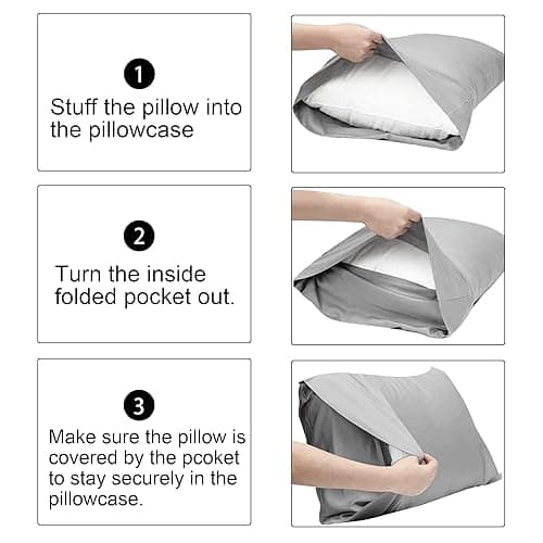 FLXXIE Microfiber Pillow Cases Queen Size Set of 2, Soft Pillowcases with Envelope Closure, Wrinkle Resistant Pillow Covers, 20x30, Navy thumbnail 7