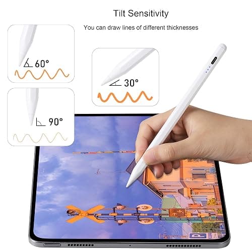 Pencil for Apple, Stylus Pen for iPad A16 11th/10th/9/8/7/6 Generation, iPad Pro M4 13"/11"/12.9", iPad Air M3/M2/5/4/3 Gen, iPad mini A17 Pro 7/6/5, Palm Rejection & Tilt Sensitivity (White) thumbnail 3