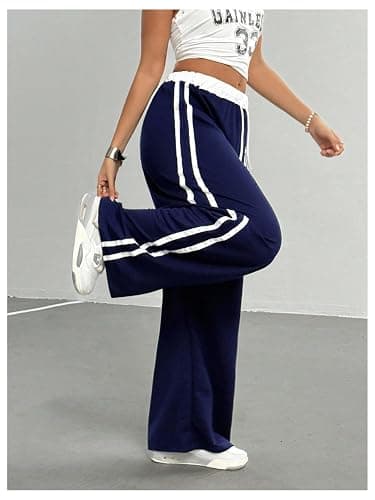 SOLY HUX Girl's Baggy Pants Y2k Number Striped Wide Leg Sweatpants Casual Streetwear thumbnail 3