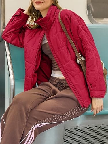 Aiopr Women's Oversized Lightweight Down Coat Long Sleeve Zip Packable Short Puffer Jackets thumbnail 4