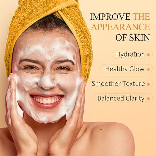 Vitamin C Turmeric Foaming Face Wash, Foaming Cleanser for Skin Tone, Reduces Fine Lines & Wrinkles, Exfoliating Face Wash, Turmeric Facial Cleanser for Dark Spot, Uneven Skin Tone, Unisex 110ml thumbnail 5