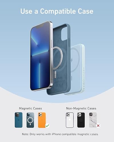 Anker 621 Magnetic Portable Charger (MagGo), 5,000mAh Wireless Power Bank with USB-C Cable, Magsafe-Compatible Battery Pack for iPhone 16/15/14/13/12 Series thumbnail 6