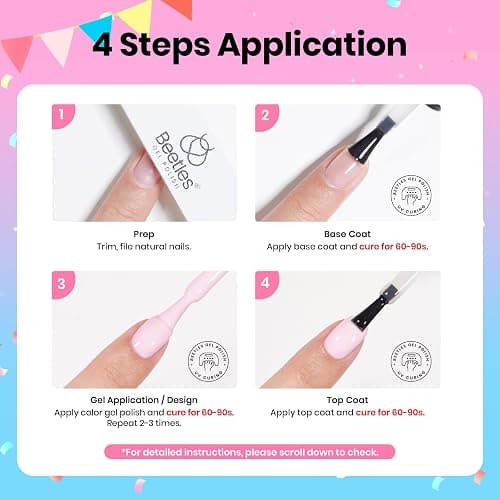 Beetles Gel Nail Polish Kit with U V Light -54 Pcs Gel Nail Kit Four Seasons Glow 32 Colors Set with Everything Base Top Coat Soak Off at Home Nail Kit Salon Manicure Beginner Gifts for Women Girls thumbnail 6