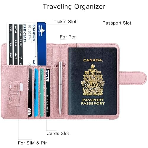 WALNEW RFID Blocking Passport Holder Travel Wallet Cover Case thumbnail 5