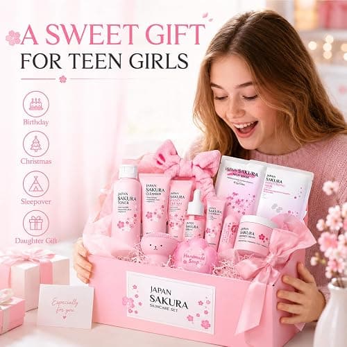 Sakura Skin Care Set for Kids & Teen, Birthday Christmas Gifts,15 PCS | Skincare for Girls 10-12, Skin Care for Kids 10-12, Kids Skin Care Set for Girls Ages 8-12, Face Care Kit, Daughter Gifts thumbnail 7