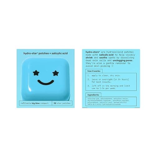 Starface Hydro-Star Salicylic Acid Patches + Big Blue Compact, Helps Unclog Pores and Shrink Spots, Absorb Fluid and Reduce Redness, Hydrocolloid, Vegan and Cruelty-Free Skincare (32 Count) thumbnail 10