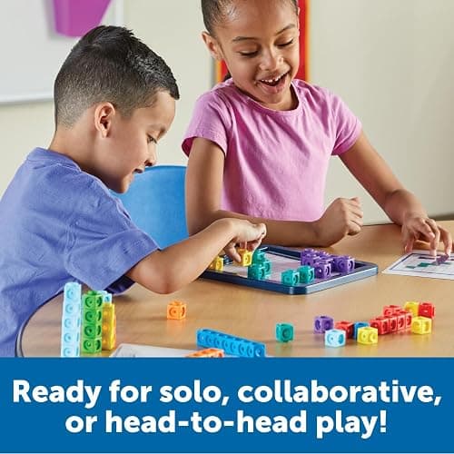 Learning Resources MathLink® Cubes Brain Puzzle Challenge, 80 Pieces, Ages 5+, Linking Cubes, Connecting Cubes, Math Manipulative, Counting Cube thumbnail 2