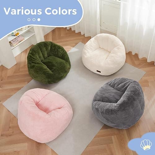 MAXYOYO Bean Bag Chair for Kids, Shell Shaped Bean Bag Couch for Boys and Girls, Toddler Chair Bean Bag Sofa for Playroom, Nursery Room, Pink thumbnail 6