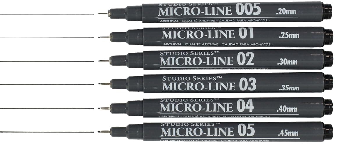 PETER PAUPER PRESS Studio Series Micro-Line Pigment Ink Pen Set (Set of 6) thumbnail 3