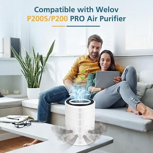 2-Pack P200S/P200 Pro Replacement Filter for WELOV P200S/P200 Pro Air Purifier, 3-in-1 HEPA and High-Efficiency Activated Carbon Filter for Smoke, Dander, Pollen, Dust, Unwanted Odors thumbnail 2
