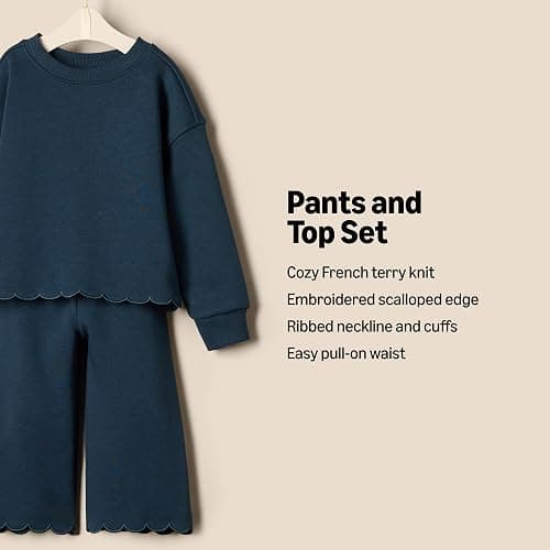 Amazon Essentials x Sofia Grainge Toddlers and Baby Girls' French Terry Pant and Top Set thumbnail 2