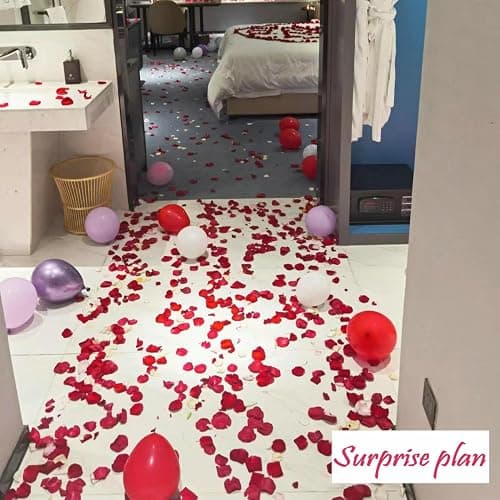 CODE FLORIST 2200 PCS Dark-Red Silk Rose Petals for Romantic Night,Wedding,Proposal Anniversary Flower Decorations thumbnail 6