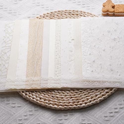LewuwoPoing 15Pcs Handmade Scrapbook Art Paper Craft Textured Paper Colorful A5 sheet Mesh Special Paper Mix for Scrapbooking Junk Journal Journaling Supplies DIY Materials,5.8x8.2 inches (White) thumbnail 8