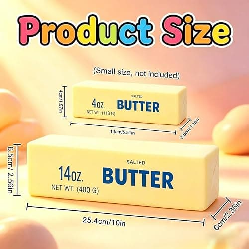 10in Giant Butter Squishy, Jumbo Big Butters 14oz Squeeze Stress Balls, Large Butter Stick Stress Relief Slow Rising Fun for Anxiety Relief Party Favors thumbnail 2
