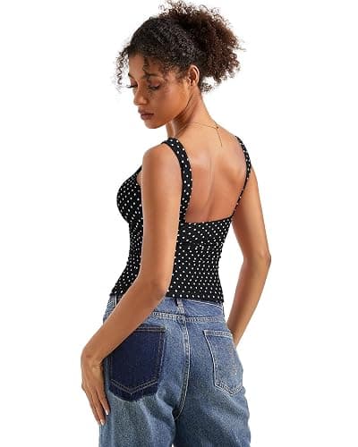 SUUKSESS Women Padded Open Back Boat Neck Tank Tops Double Lined Basic Shirts thumbnail 3