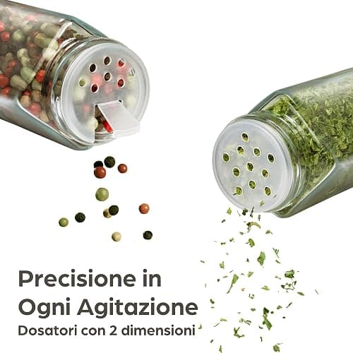 Praknu Barattoli Vetro per Spezie con Coperchi - Set da 12 - Coperchio in Bambù - 120ml - Inclusi Etichette, Spazzola & Cucchiaio in Legno - Contenitori Spezie per Cucina thumbnail 5