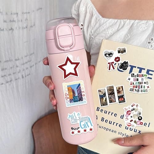 100pcs Y2K Downtown Girls Stickers Pack for Girls Women Kids Aesthetic Stickers for Water Bottles Laptop Phone Pink Aesthetic Preppy Stuff, Things, Inspirational Positive Motivational Decals (Black) thumbnail 2