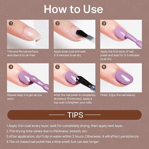 MIZHSE Quick Dry Nail Polish Set, 24 Colors Fall Winter Regular Nail Polish Non Gel, Air Dry Fast Trendy Glitter Bulk Gray Brown Nail Lacquer Oil-based Fingernail Toe Home DIY Gift for Women thumbnail 9