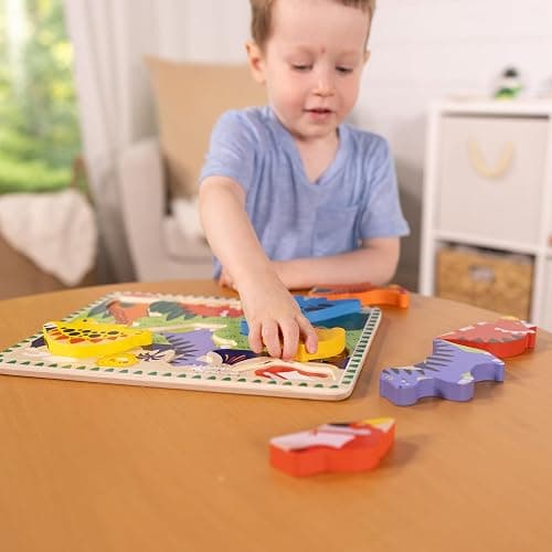 Melissa & Doug Dinosaur Wooden Chunky Puzzle (7 pcs) - FSC Certified thumbnail 5