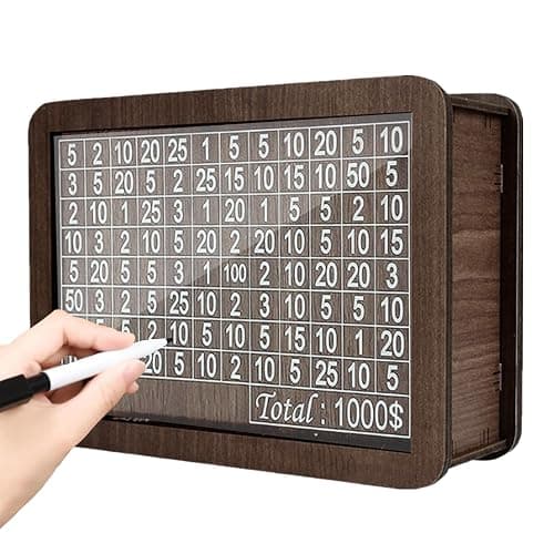 Cash Vault Wooden Savings Box,Piggy Bank for Adults Kids,3D Puzzle Coin Bank with Counting Target,Timber Savings Goals for Boys Grils Money Box (1000 Dollar(Small Size)) - Image 1