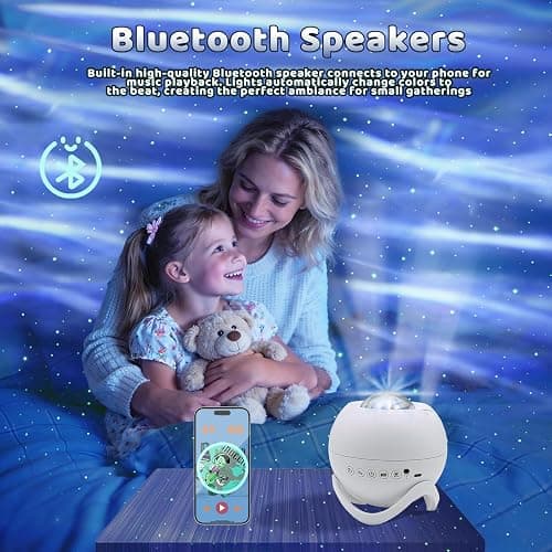 Star Projector Galaxy Projector for Bedroom, White Noise Bluetooth Speaker | Northern Lights Projector, Suitable Gaming, Home Theater, Adult, Christmas Mood Night Light thumbnail 4