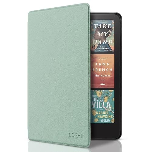 CoBak Case for All-New 7" Kindle Paperwhite(12th generation–2024)/Colorsoft Signature Edition(1st gen–2024)/Signature Edition(12th gen–2024) - PU Leather Cover with Auto Sleep/Wake, Matcha Green - Image 1