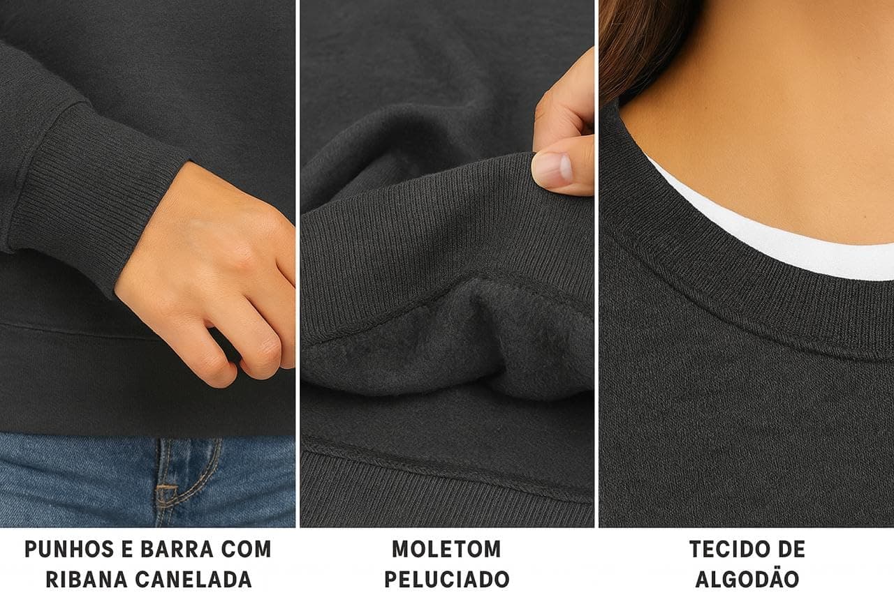 Casaco Moletom Gola Redonda Feminino Careca Blusa De Frio thumbnail 5