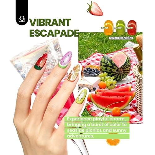 Beetles Cat Eye Gel Nail Polish Set, 36 Colors Magnetic Fall Gel Polish Kit | Magnetic Glitter Red Purple Brown Green Burgundy Base Glossy Matte Top Coat Soak Off UV DIY Salon Nail Art Gift for Women thumbnail 4