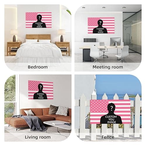 JJWWAMAP Custom Pink American Flag 2x3 3x5 4x6 5x8FT. Custom Design Your Photo Text. Personalized Flag Banner Tapestry For Indoor Outdoor Bedroom Decorating Gifts thumbnail 6