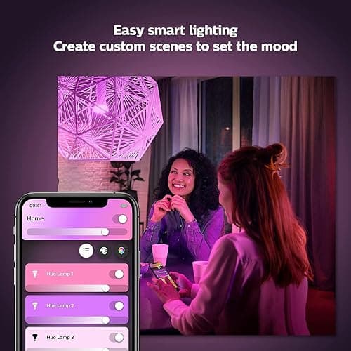 Philips Hue White & Colour Ambiance Smart Bulb Twin Pack LED [B22 Bayonet Cap] - 1100 Lumens (75W Equivalent). Works with Alexa, Google Assistant and Apple Homekit, 2 Count (Pack of 1) thumbnail 8