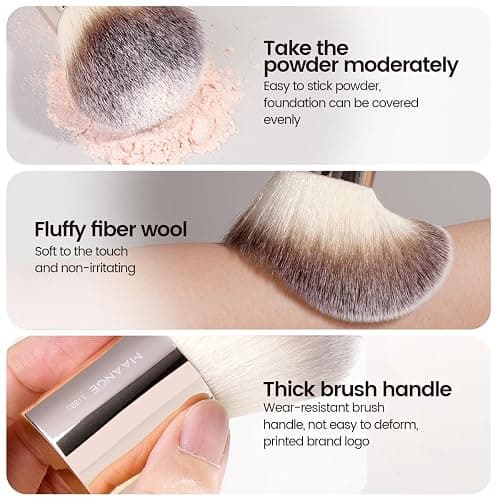 MAANGE 8 Pcs Makeup Brushes with Bag, Double-End Multi-functional Makeup Brushes for Blending Liquid Powder Concealer Cream Blush Buffe (Gold) thumbnail 3