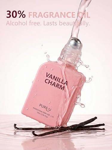 PUREU Creamy Vanilla Sandalwood Pheromone Perfume Oil for Women, Long Lasting Extrait de Parfum Roll On with Clip-on Keychain, Alcohol-Free Sweet Gourmand Travel Size for Date & On-the-Go, 0.34 Fl OZ thumbnail 6