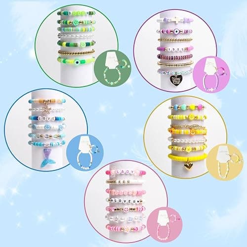 18000 Pcs Clay Beads Bracelet Making Kit 6 Boxes 96 Colors Friendship Jewelry Making kit Polymer Set with 1000 Letter Beads and 850 Charms Crafts thumbnail 5
