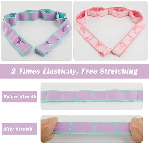 BTAMUD 2 PCS Stretch Strap for Kids Dance Elastic Band for Children Gymnastics Stretching Strap Kids Stretching Bands Multi-Loop Adjustable Exercise Bands Stretching Resistance Ballet Bands -8 Loops thumbnail 4