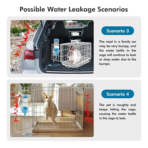 Vannon Top Fill Small Animal Water Dispenser for Cage, 23oz Auto Feeding Crate Water Bottle for Rabbit, Chinchilla, Ferret, Guinea Pig, Squirrel, Hedgehog, Pet Nozzle Diameter: 10mm, BPA Free, Blue thumbnail 4
