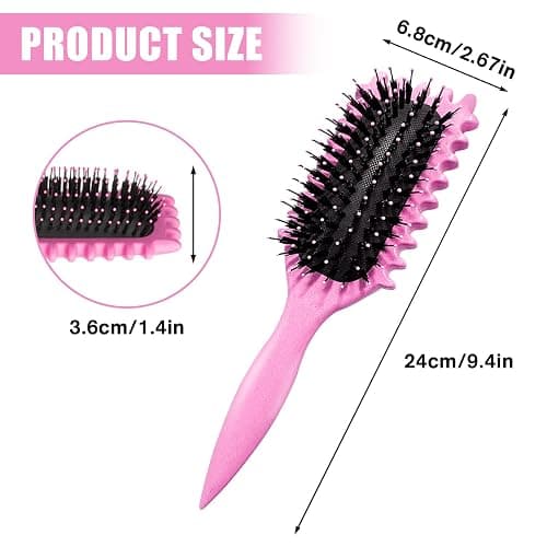 Curl Hair Brush, Lockenbürste, Curl Define Styling Brush, Curl Define Stylingbürste, Haarbürste zum Entwirren für Frauen (Rosa) - Rosa thumbnail 7