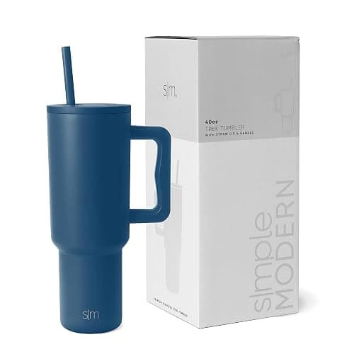 Simple Modern 40 oz Trek Tumbler with Handle and Straw Lid | Cup Holder Friendly Insulated Stainless Steel Travel Mug | Slumberland - Image 1