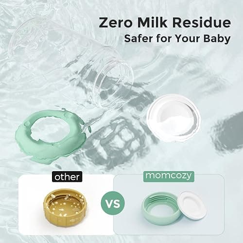 Momcozy Natural Baby Bottle, Wide-Neck, BPA Free Breast Milk Container, Storage Collection Bottle for Fridge & Milk Cooler, Breastfeeding Essential, 11 oz, 4 pcs thumbnail 6
