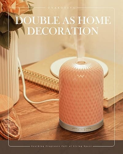 Essential Oil Diffuser - 2.4MHz Ultrasonic Ceramic Diffuser with Pulse/Continuous Mist & Night Light, Waterless Auto-Off, Silent Aromatherapy Diffuser for Home, Office, Yoga, Spa, Gifts & Home Decor. thumbnail 8