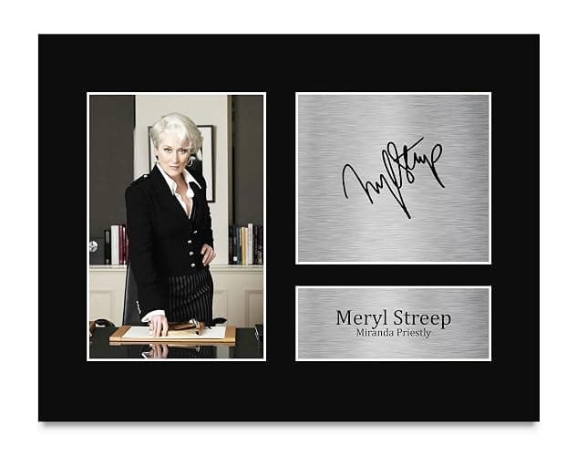 HWC Trading Meryl Streep The Devil Wears Miranda Priestly Gifts Printed Signed Autograph Picture for Movie Memorabilia Fans - US Letter (ID-011862) - Image 1