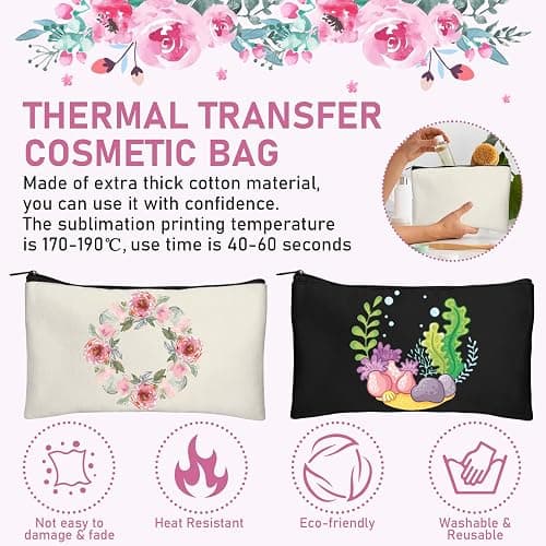 Legigo Blank Canvas Bag Zipper Pouch Makeup Bags Bulk - Multi-Purpose Canvas Pencil Pouch with Sturdy Zipper, Cosmetic Bag Travel Toiletry Bag for DIY Craft Projects, Storage (8.3 x 5 inches) thumbnail 3