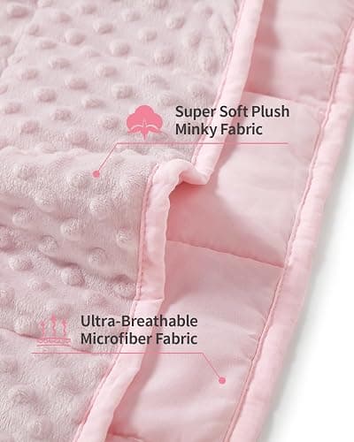 Mr. Sandman Weighted Blanket for Adults Queen, Minky Dots Heavy Blanket for Woman,Man Sleeping/Calm, Soft, Cozy and Cooling Weighted Throw Blankets, Machine Washable, 60 x 80in, 15 Pounds, Pink thumbnail 4